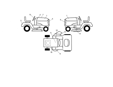 Decals Diagram and Parts List for 917986431  Craftsman Lawn Tractor