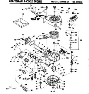 Part Location Diagram of 30594C Craftsman Mounting flange