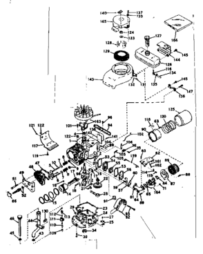 Basic Engine Diagram and Parts List for 143176092  Craftsman Engine