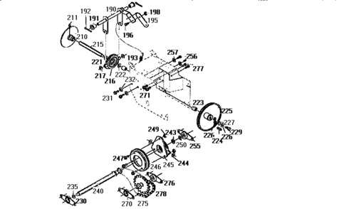 Drive Assembly Diagram and Parts List for 536886623  Craftsman Snow Blower
