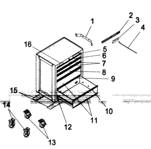 Chest Diagram and Parts List for 706596511  Craftsman Tool Stand & Cart