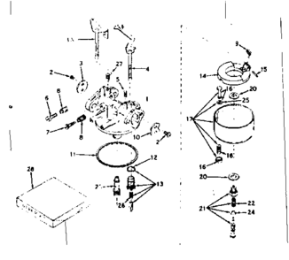 Carburetor Diagram and Parts List for 143578072  Craftsman Engine
