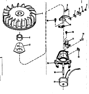 Magneto (wico Fw-2640) Diagram and Parts List for 143103051  Craftsman Engine