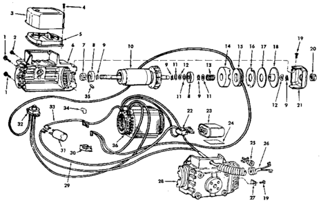Motor Assembly 63930 Diagram and Parts List for 63930  Craftsman Power Motor