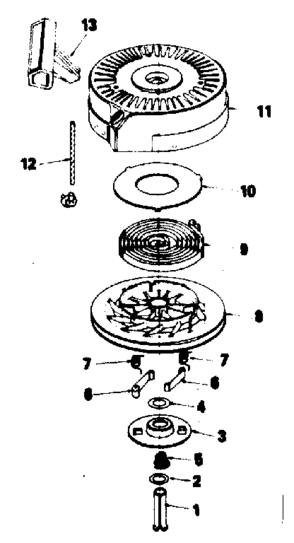 Rewind Starter Diagram and Parts List for 143384312  Craftsman Engine