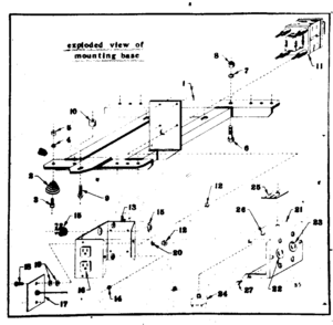 Mounting Base Diagram and Parts List for 58031896  Craftsman Engine