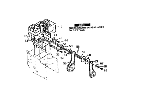 Engine Assembly Diagram and Parts List for 536886623  Craftsman Snow Blower
