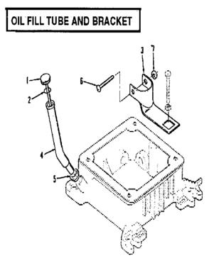Oil Fill Tube Diagram and Parts List for 73911054D  Craftsman Engine