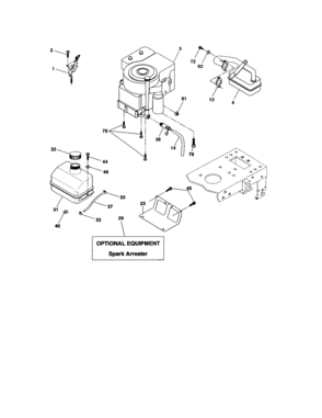 Engine Diagram and Parts List for 917274391  Craftsman Lawn Tractor