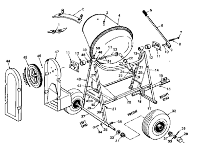 Unit Parts Diagram and Parts List for 71375271  Craftsman Cement Mixer