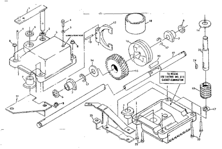 Gear Case Assembly Part No. 84516 Diagram and Parts List for 131974140  Craftsman Lawn Mower