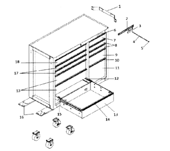Main Assy Diagram and Parts List for 706586240  Craftsman Tool Stand & Cart