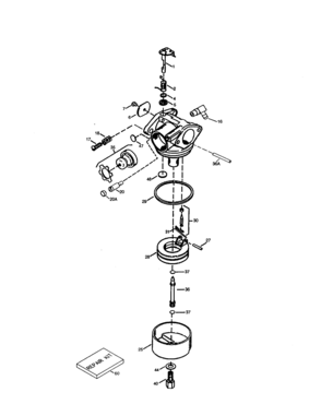 Carburetor  640156 Diagram and Parts List for 143993502  Craftsman Engine