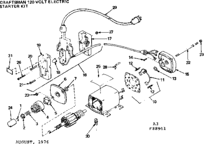 Replacement Parts Diagram and Parts List for 14388901  Craftsman Lawn Mower