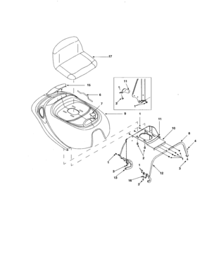 Hood And Seat Diagram and Parts List for 247270190  Craftsman Engine