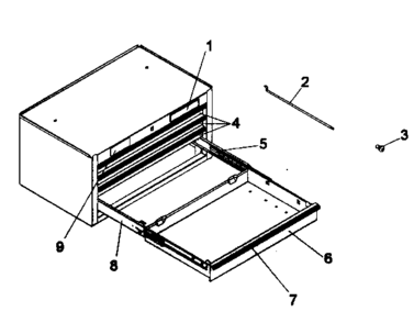 Cabinet Parts Diagram and Parts List for 706957270  Craftsman Tool Stand & Cart