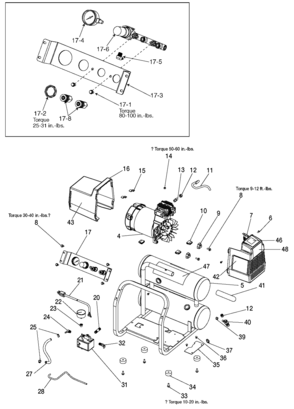 Default Diagram and Parts List for 919-72458 Type 2 Craftsman Compressor