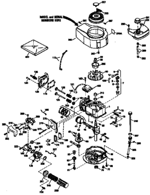 Replacement Parts Diagram and Parts List for 143943810  Craftsman Engine