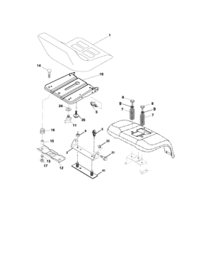 Seat Assembly Diagram and Parts List for 917276811  Craftsman Lawn Tractor