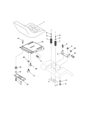 Seat Diagram and Parts List for 917286080  Craftsman Lawn Tractor