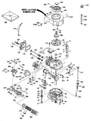 Replacement Parts Diagram and Parts List for 143414622  Craftsman Engine