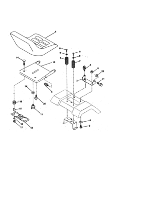 Seat Assembly Diagram and Parts List for 917270711  Craftsman Lawn Tractor