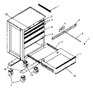 Chest Diagram and Parts List for 706596951  Craftsman Tool Stand & Cart