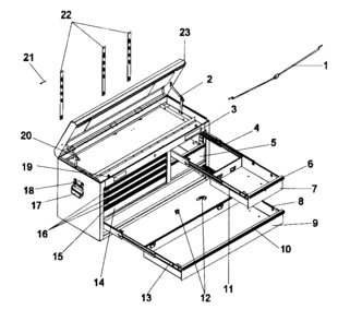 Toolbox Diagram and Parts List for 706954791  Craftsman Tool Stand & Cart