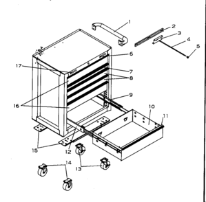 Cabinet Parts Diagram and Parts List for 706592470  Craftsman Tool Stand & Cart