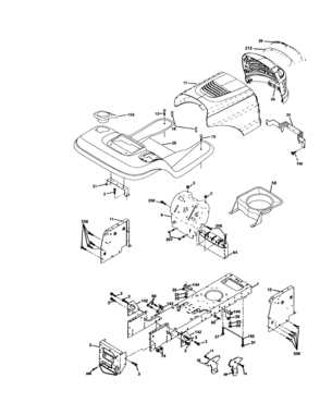 Chassis/enclosures Diagram and Parts List for 917272083  Craftsman Lawn Tractor
