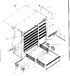Cabinet Parts Diagram and Parts List for 706619291  Craftsman Tool Stand & Cart