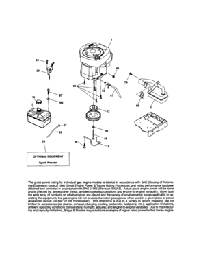 Engine Diagram and Parts List for 917289070  Craftsman Lawn Tractor
