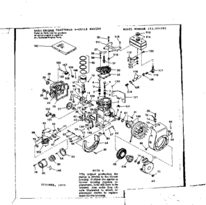 Replacement Parts Diagram and Parts List for 143654282  Craftsman Engine