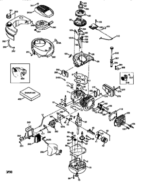 Craftsman 4-cycle Engine Diagram and Parts List for 143986708  Craftsman Engine
