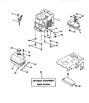 Engine Diagram and Parts List for 917271380  Craftsman Lawn Tractor