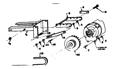 Tractor Mounting Kit Diagram and Parts List for 58058011  Craftsman Engine