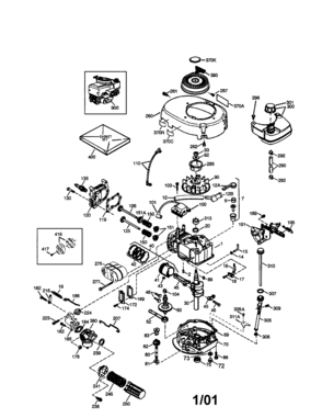 4-cycle Engine Diagram and Parts List for 143015500  Craftsman Engine