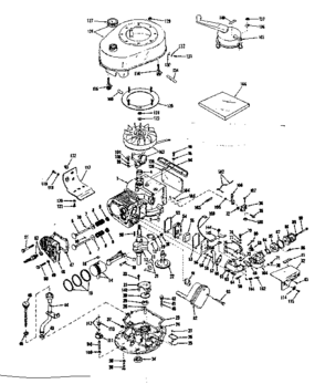 Basic Engine Diagram and Parts List for 143105120  Craftsman Engine