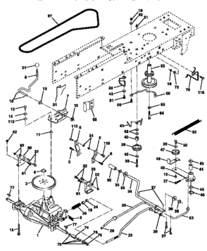 Drive Diagram and Parts List for 917256511  Craftsman Lawn Tractor