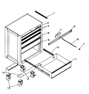 Tool Box Diagram and Parts List for 706596880  Craftsman Tool Stand & Cart