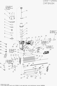 Diagram Diagram and Parts List for CMPBN18K Type 0 Craftsman Nailer
