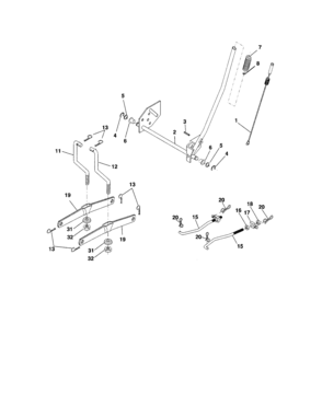 Lift Assembly Diagram and Parts List for 917287031  Craftsman Lawn Tractor