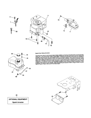Engine Diagram and Parts List for 917257400  Craftsman Lawn Tractor
