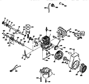 Tecumseh 2-cycle Engine Diagram and Parts List for 143955071  Craftsman Engine