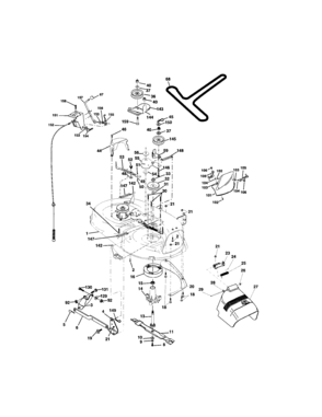 Mower Deck Diagram and Parts List for 917271661  Craftsman Lawn Tractor