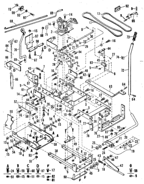 Main Frame Diagram and Parts List for 842240726  Craftsman Snow Blower