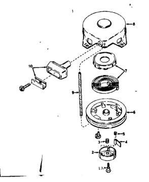 Rewind Starter No. 590449 Diagram and Parts List for 143576022  Craftsman Engine