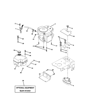 Engine Diagram and Parts List for 917279941  Craftsman Lawn Tractor