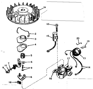 Magneto No. 610716 Diagram and Parts List for 143164022  Craftsman Engine