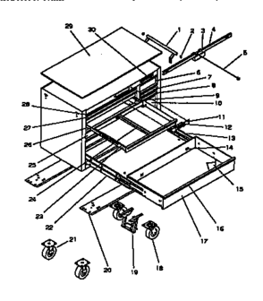 Unit Parts Diagram and Parts List for 706653052  Craftsman Tool Stand & Cart